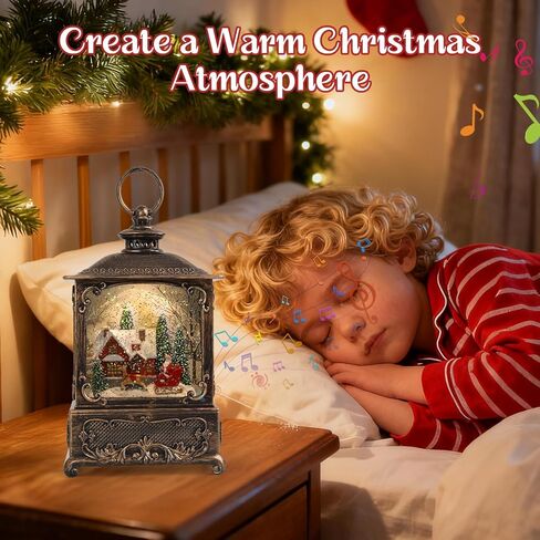 Snow Globe Lantern Christmas Table Decor with Nativity Music Lighted Scene Indoor Christmas Ornaments Decorations for Home Fireplace Mantle (Nativity Lantern) in Saudi Arabia