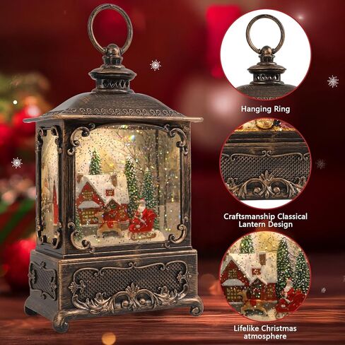 Snow Globe Lantern Christmas Table Decor with Nativity Music Lighted Scene Indoor Christmas Ornaments Decorations for Home Fireplace Mantle (Nativity Lantern) in Saudi Arabia
