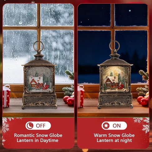 Snow Globe Lantern Christmas Table Decor with Nativity Music Lighted Scene Indoor Christmas Ornaments Decorations for Home Fireplace Mantle (Nativity Lantern) in Saudi Arabia