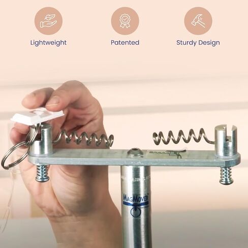 أنظمة Clik Clik عبارة عن محركات مغناطيسية مزدوجة Magmover لربط خطافات مغناطيسية لتعليق ديكور السقف ولافتات المكتب واللافتات والمزيد، 3.5 بوصة × 7 بوصة، فضي in Kuwait