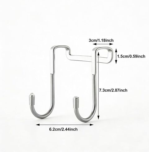 1pcs Stainless Steel Double S-Shape Hook, Wall Mounting Without Drilling, Portable Traceless Hook for Hanging Clothes On The Back of Doors, Household Storage and Organization, White in Kuwait
