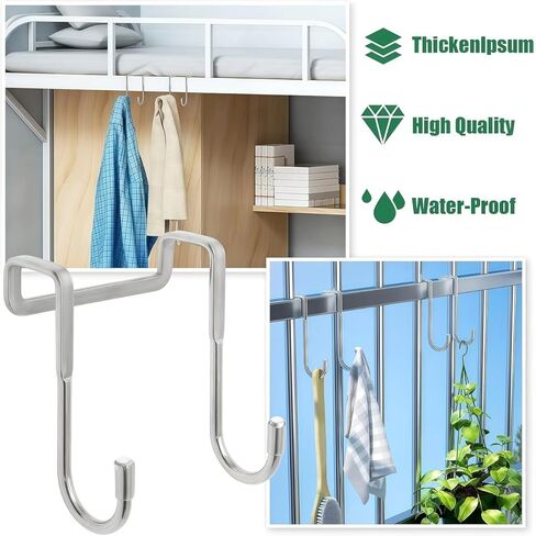 1pcs Stainless Steel Double S-Shape Hook, Wall Mounting Without Drilling, Portable Traceless Hook for Hanging Clothes On The Back of Doors, Household Storage and Organization, White in Kuwait