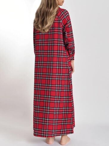 Women's Petite Flannel Nightgown Long Sleeve Pajama Dress in Saudi Arabia