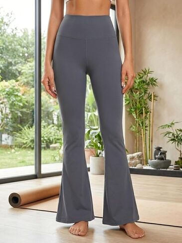 Women's High Waisted Flare Yoga Pants - Tummy Control Stretchy Bootcut Workout Leggings for Casual and Activewear in Kuwait