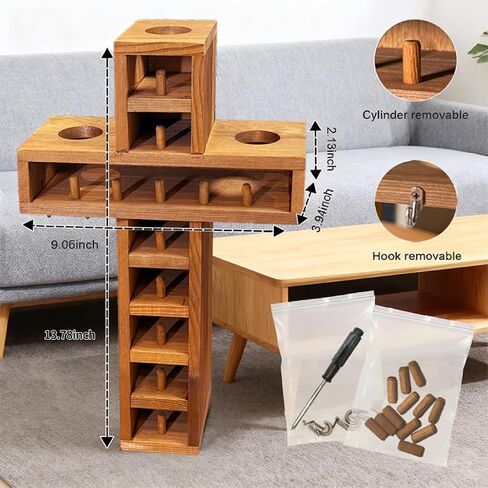 Cross Baseball Ring Display Championship Ring Display case（ Wall Mount with 12-Slot 4 Extra Hooks and 3 Baseball Display） in Kuwait