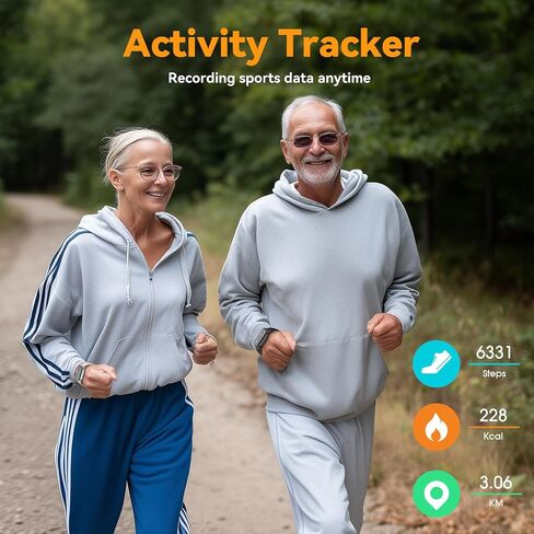 DAVIKO Pedometer Watch Senior Friendly No App/Phone Required,Waterproof Fitness Tracker Watch with Heart Rate Sleep Monitor Activity Tracker, Step Counter for Walking, Smart Watches for Women Men in Saudi Arabia