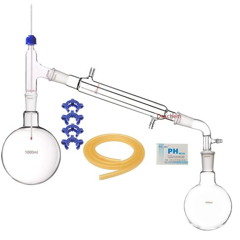 1000ml Glass Distillation Apparatus 24/40 Joint Lab Glassware Unit Chemistry Kit in Kuwait