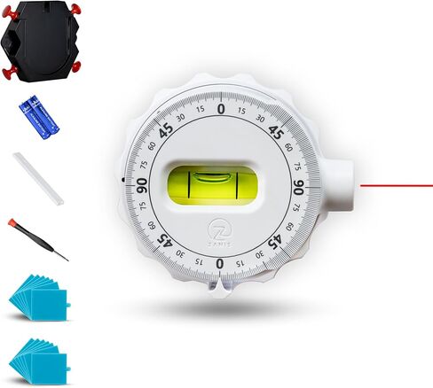 ZANIS Multi Surface Laser Level – 360° Dual Dials with Bubble Level – Wall-Mountable with Pins, Screws, or Sticky Pads – Precision Tool for Hanging Pictures, Shelves, and DIY Projects in Kuwait