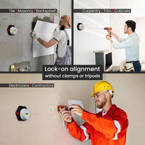 ZANIS Multi Surface Laser Level – 360° Dual Dials with Bubble Level – Wall-Mountable with Pins, Screws, or Sticky Pads – Precision Tool for Hanging Pictures, Shelves, and DIY Projects in Kuwait
