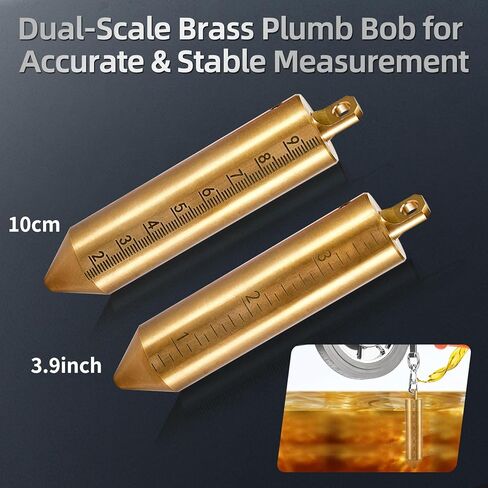 Oil Gauging Tape, 33ft Stainless Steel Sounding Tape Measure for Oil Tanks, with 12.35oz Plumb Bob, Ground Strap in Kuwait