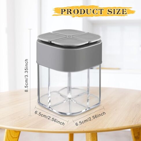 6 Pcs Plastic Salt Pepper Shaker 4 in 1 Spice Container Transparent Seasoning Shaker Dispenser Jar for Home Restaurant Kitchen Cooking Steak BBQ Camping Travel in Kuwait