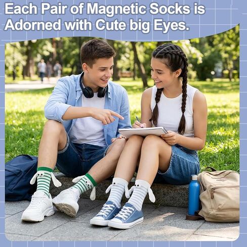 Jspupifip 4 Pairs Christmas Holding Hands Socks, Couple Magnetic Hand Socks, Funny Magnetic Suction 3D Doll Socks, Unisex Mid-Tube Socks, Cute Socks adult for Christmas, New Year Gift in Saudi Arabia