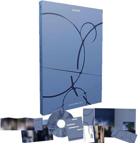 ألبوم ATEEZ GOLDEN HOUR Part.4 [الإصدار] كتاب صور + قرص مضغوط + بطاقتين ضوئيتين + كتاب أكورديون + ملصق + ملصق مطوي (أدرينالين) in Kuwait