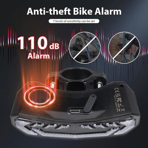 Smart Bike Accessories, USB Wireless Remote Control Six Lighting Modes, Brake Sensing in Kuwait