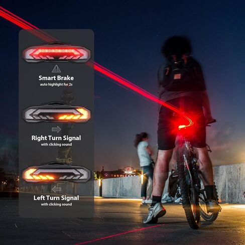 Smart Bike Accessories, USB Wireless Remote Control Six Lighting Modes, Brake Sensing in Kuwait