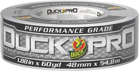 شريط لاصق عالي التحمل من Duck Pro لإصلاحات طويلة الأمد، بعرض 2 بوصة (1.88 بوصة × 60 ياردة) شريط عالي الأداء مع ظهر مقاوم للماء، فضي، 1 لفة in Kuwait