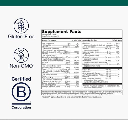 Metagenics Multigenics Multivitamin with Iron - Daily Multimineral Formula for Bone Health, Homocysteine Metabolism & Antioxidant Support - Contains B Vitamins, Calcium, Zinc & Folate - 180 Tablets in Kuwait