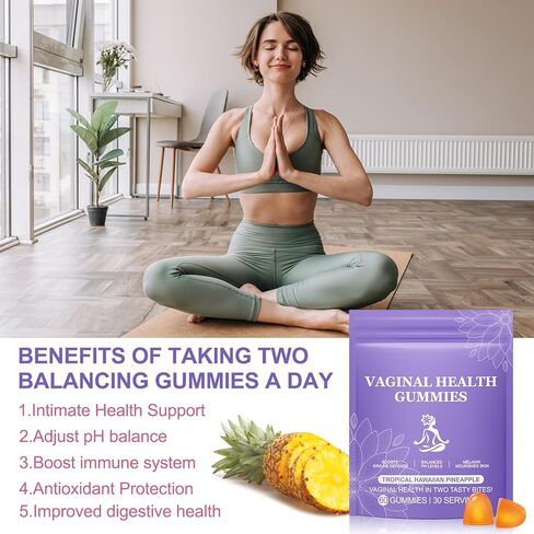 Premium Feminine Balance Gummies,Vital Vaginal Probiotics Source Feminine Gummies,Pineapple Flavor for Women ph,for Women of All Ages - Probiotics for Digestion, Gut Health, Immune Support in Kuwait