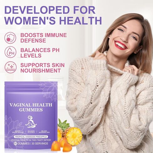 Premium Feminine Balance Gummies,Vital Vaginal Probiotics Source Feminine Gummies,Pineapple Flavor for Women ph,for Women of All Ages - Probiotics for Digestion, Gut Health, Immune Support in Kuwait