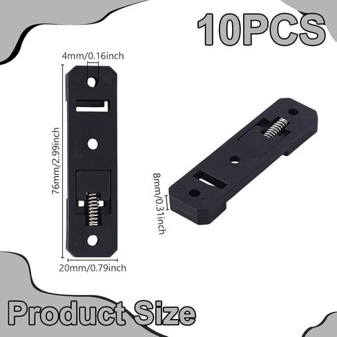 AHANDMAKER 10Pcs DIN Rail Mounting Brackets, 76x20x8mm Rectangle Universal Mounting Supports Standard Nylon Industrial Electrical Clamps for Switches Circuit Breakers Solid State Relays, Black in Kuwait