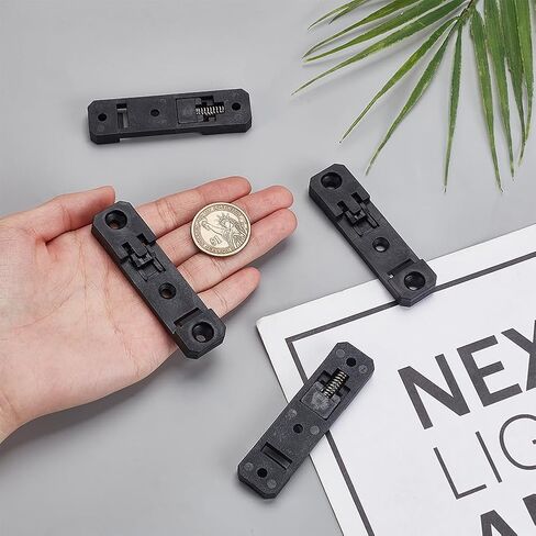 AHANDMAKER 10Pcs DIN Rail Mounting Brackets, 76x20x8mm Rectangle Universal Mounting Supports Standard Nylon Industrial Electrical Clamps for Switches Circuit Breakers Solid State Relays, Black in Kuwait