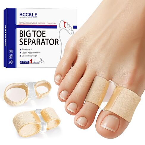 BCCKLE Big Toe Separator,2-Loop Toe Alignment Corrector - Relieve Bunion & Overlapping Toe Pain, Day & Night Soft Gel Sleeve, 3 Sizes, Machine Washable. in Kuwait