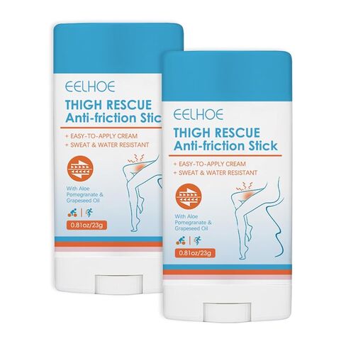 Anti Chafing Stick for Thighs, 2-Pack 0.8oz Each, Friction Reducing Balm for Inner Thighs, Bra Straps, Waistbands | Daily Anti Friction | Travel Size,Vacation Essentials in Kuwait
