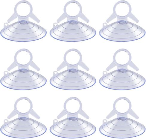Totority Transparent PVC Suction Cups, 12pcs 45mm Vacuum Pull Ring Holders for Aquarium Fish Tanks & Glass Surfaces, Strong Grip for Heaters, Tubing, Decorations in Kuwait