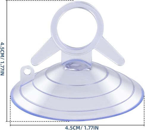 Totority Transparent PVC Suction Cups, 12pcs 45mm Vacuum Pull Ring Holders for Aquarium Fish Tanks & Glass Surfaces, Strong Grip for Heaters, Tubing, Decorations in Kuwait