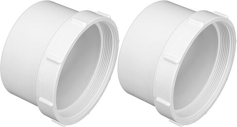 Novabright 2 Pcs 4'' PVC Sewer Female Cleanout Adapter Heavy Duty DWV Flush Cleanout Adapter Corrosion-resistant for Outdoor Garden Sewer Vent and Waste Drainage Piping System in Saudi Arabia