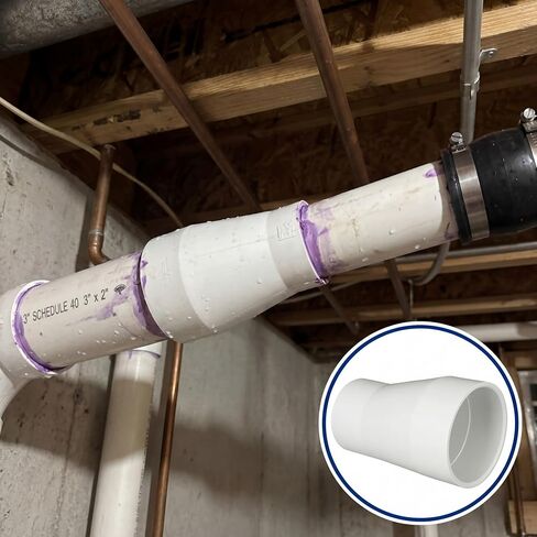3 عبوات من تركيبات الأنابيب البلاستيكية مقاس 4 × 3 بوصة متوافقة مع جدول اقتران مخفض غريب الأطوار من سلسلة 429-E 40 مناسب لقدرة التدفق العالي، وحمام السباحة، والمنتجعات الصحية، والسباكة، والري، باللون الأبيض in Kuwait