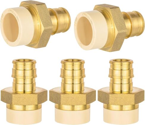 (Pack of 5) EFIELD 1/2" Pex A x 1/2" CPVC Adapter Expansion Brass Fitting ONLY For Pex-A Tubing Connection, ASTM F1960,(PEX1960275) in Saudi Arabia