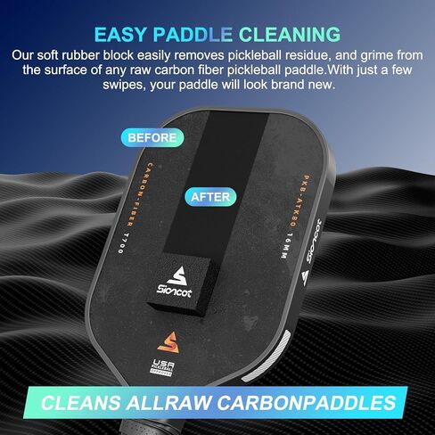 Thermoformed Carbon Fiber Pickleball Paddle - Textured Grip, Larger Sweet Spots for Max Spin, Control & Power - 16mm Polypropylene Honeycomb Core for All Skill Levels, 8.0 oz in Saudi Arabia