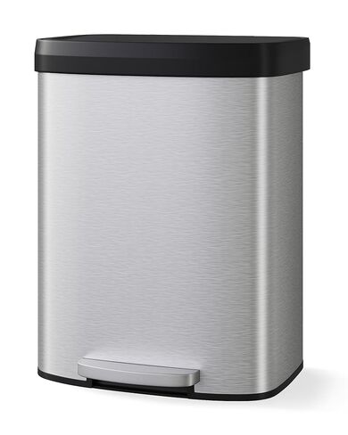 Garvee 13 Gal / 50L Large Plastic Trash Can for Kitchen, Step-On with Soft Close Lid, Liner Rim, Rustproof Garbage Bin, Rear Handle, Matte Black in Kuwait