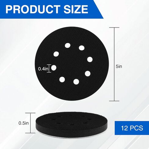 12 Pcs 5 Inch 8 Holes Foam Sander Pad for Orbital Sander, Hook Sponge Sanding Pads and Soft Density Interface for Electric Sander in Kuwait