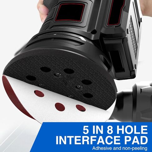 12 Pcs 5 Inch 8 Holes Foam Sander Pad for Orbital Sander, Hook Sponge Sanding Pads and Soft Density Interface for Electric Sander in Kuwait