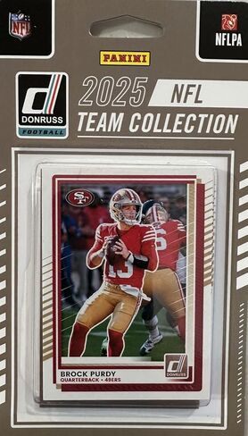 San Francisco 49ers 2025 Donruss Factory Sealed 14 Card Team Set Featuring Brock Purdy, Christian McCaffrey and George Kittle Plus Mykel Williams, Alfred Collins, Jordan Watkins and James Rookies in Kuwait
