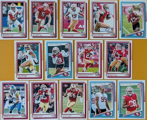 San Francisco 49ers 2025 Donruss Factory Sealed 14 Card Team Set Featuring Brock Purdy, Christian McCaffrey and George Kittle Plus Mykel Williams, Alfred Collins, Jordan Watkins and James Rookies in Kuwait