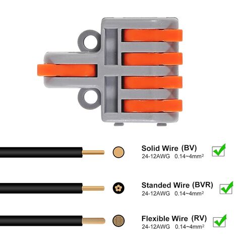 20PCS Mini Electrical Wire Connectors, DIY Splicing into 4/6/8/9/10 Way Butt Terminal Block Connectors (1 in 4 Out) in Kuwait