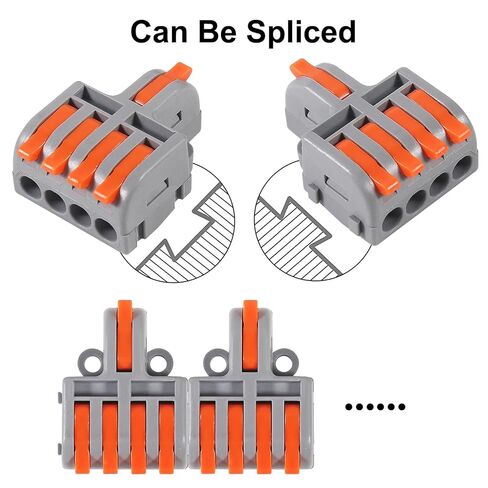 20PCS Mini Electrical Wire Connectors, DIY Splicing into 4/6/8/9/10 Way Butt Terminal Block Connectors (1 in 4 Out) in Kuwait