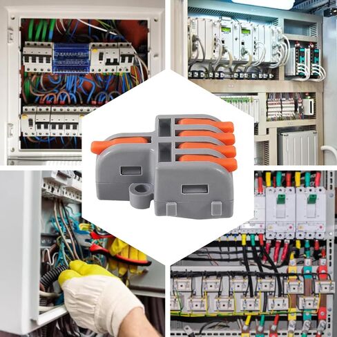 20PCS Mini Electrical Wire Connectors, DIY Splicing into 4/6/8/9/10 Way Butt Terminal Block Connectors (1 in 4 Out) in Kuwait