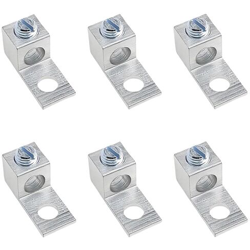 2AWG TA-2 1B2U Mechanical Lugs 6Pcs Heavy Duty Aluminum Connectors 1-Hole Quick Connect Terminals Suitable for Automotive & Electrical Wiring Connections in Kuwait