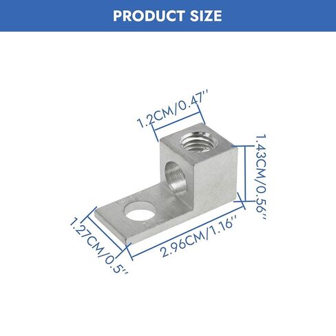 2AWG TA-2 1B2U Mechanical Lugs 6Pcs Heavy Duty Aluminum Connectors 1-Hole Quick Connect Terminals Suitable for Automotive & Electrical Wiring Connections in Kuwait