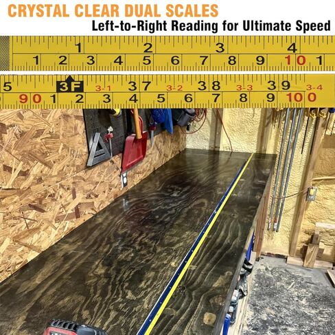 2 Pack Self-Adhesive Measuring Tape, 78 Inch Peel and Stick Ruler with Imperial & Metric Scales - Left-to-Right Reading, Waterproof for Workbench, Table Saw, Workshop, Craft Table (78Inch - 2Pack) in Saudi Arabia