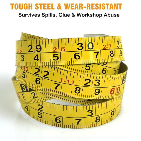 2 Pack Self-Adhesive Measuring Tape, 78 Inch Peel and Stick Ruler with Imperial & Metric Scales - Left-to-Right Reading, Waterproof for Workbench, Table Saw, Workshop, Craft Table (78Inch - 2Pack) in Saudi Arabia