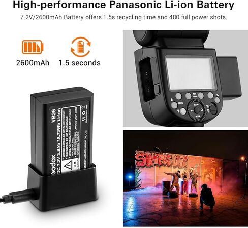 Godox V1 V1N V1-N Camera Flash,for Nikon Cameras,W/AK-R1 Kit,76Ws 2.4G TTL Round Head Flash, 1/8000 HSS, 480 Full Power Shots, 1.5s Recycle Time, 2600mAh Lithium Battery, 10 Level LED Modeling Lamp in Saudi Arabia