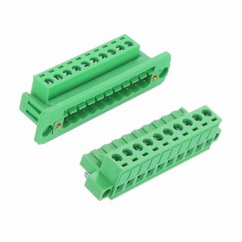MECCANIXITY 2Set 6-Pin 5.08mm Pitch Pluggable Screw Terminal Block Connectors, PA66 300V 10A Through-Wall PCB Terminal with Panel Solderless Wiring Connectors 26-10AWG for Electronic in Kuwait