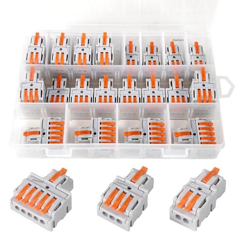 26PCS Lever Wire Connector Kit Compact Splicing Connectors Electrical Wire Conductor Connector 2/3/5 Circuit Inline Splice for Quick Wiring AWG 24-12 in Kuwait