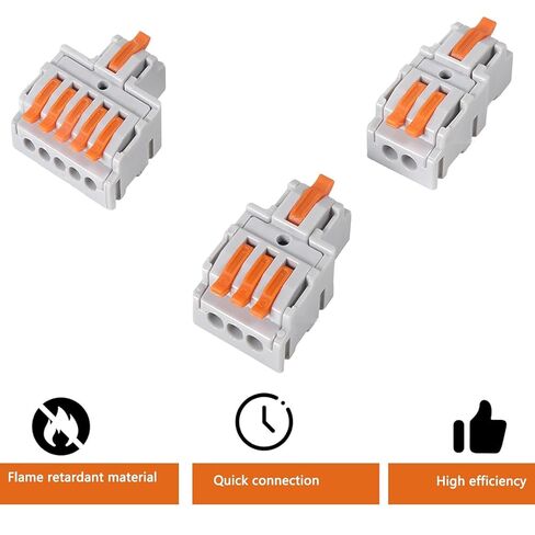 26PCS Lever Wire Connector Kit Compact Splicing Connectors Electrical Wire Conductor Connector 2/3/5 Circuit Inline Splice for Quick Wiring AWG 24-12 in Kuwait