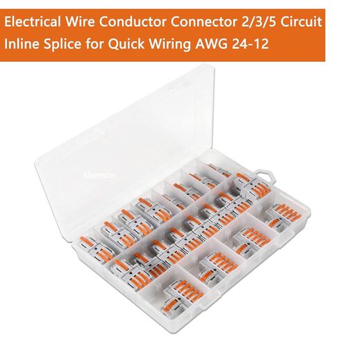 26PCS Lever Wire Connector Kit Compact Splicing Connectors Electrical Wire Conductor Connector 2/3/5 Circuit Inline Splice for Quick Wiring AWG 24-12 in Kuwait